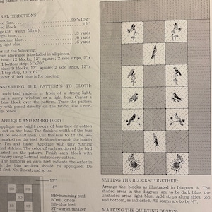 Bird Quilt Block Patterns - Mary Leman / Vera Grutter-  1971/722 - Quilt pattern - 10 Various Bird Block Designs