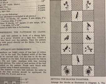 Bird Quilt Block Patterns - Mary Leman / Vera Grutter-  1971/722 - Quilt pattern - 10 Various Bird Block Designs