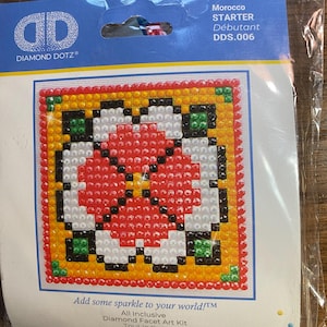 Marokko kraal diamant facetkunst kit - eenvoudige bloem beginner - ongeopende KIT, diamanten stippen