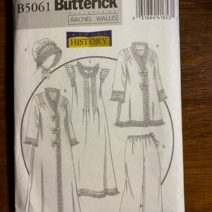 Misses Jacket, Robe, Nightgown, Pants and Hat,  Making History Pattern Butterick B5061 - 2007  - Adult Sizes  - Rachel Wallis