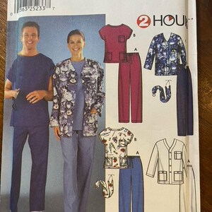 Unisex Scubs (Hospital Garments) Simplicity 9896 Pattern   Size AA (xS, S, M) Easy to Sew - 2001 - Health Care Outfit