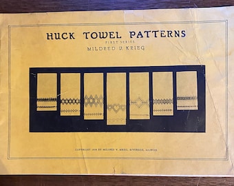 Huck Towel Patterns - First Series - Mildred Krieg - 1936 - Designs - Stitches - Instructions - Counted Thread Embroidery