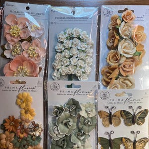 Papieren 3D-bloemen vlinderversieringen - Kies stijl Scrapbooking, papier knutselen, fotoalbums, levering kaarten maken - Prima / Darice
