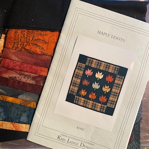 Maple Leaves - Autumn Leaves Quilt Block / Wallhanging Kit  -   Ready to Finish - Sew - Quilting Supply - Pattern & Fabric - Kristen Lange