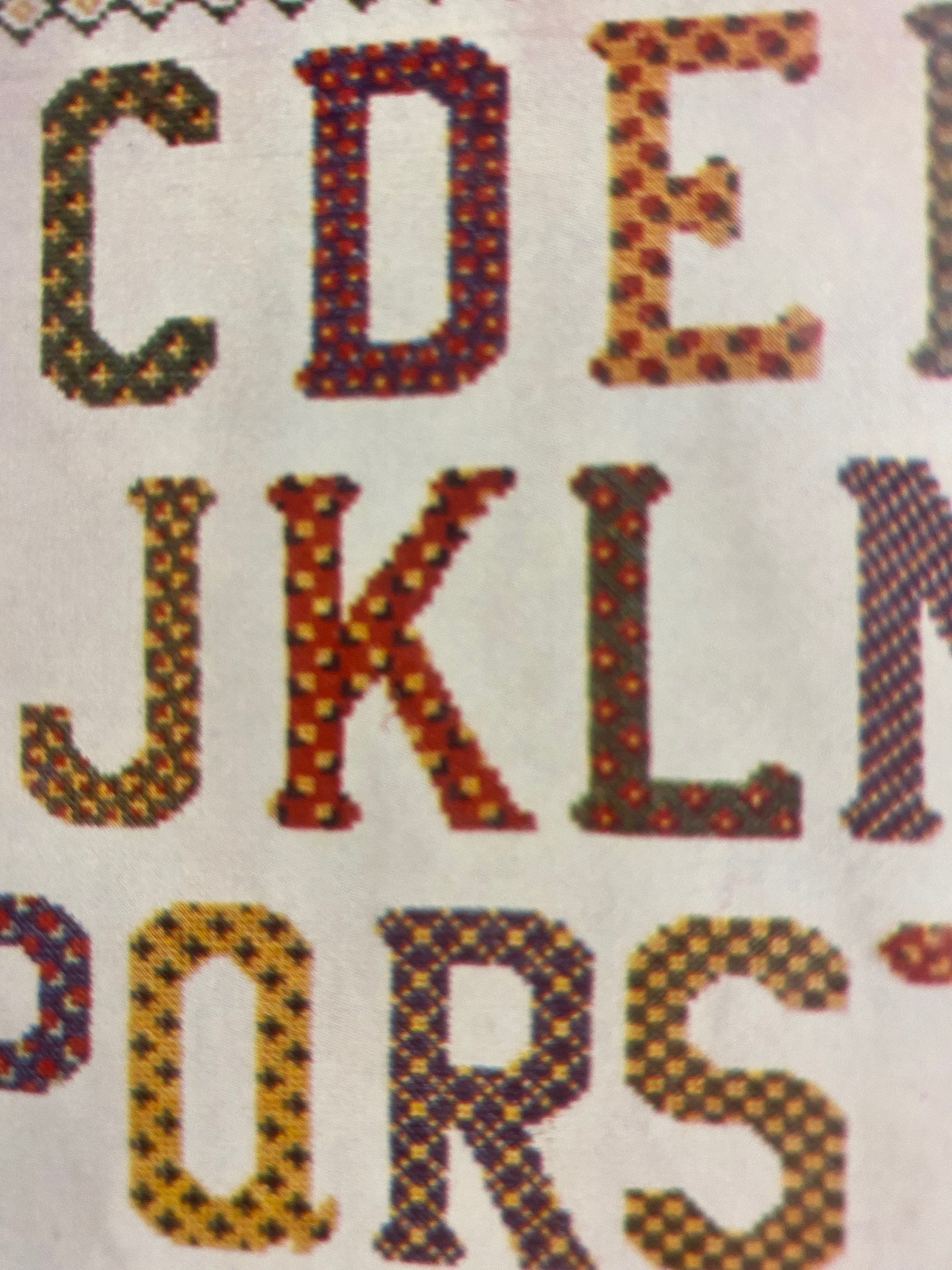Calico Alphabet Abc's 1976 Graph of Charted Designs for Counted Thread ...