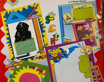 Scrapbooking, Papier basteln, Fotoverzierungen - Kids School Time Scrapbook Memory Kits - 2006 ungeöffnet - Cutouts - Rahmen