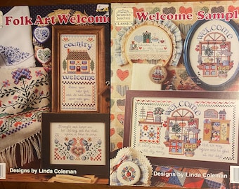 Choose Welcome Sampler - Linda Coleman - Jeremiah Junction 195 or 202 - Counted Thread Cross Stitch Patterns   - 1991/2