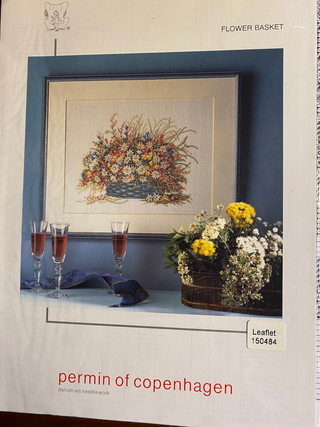 Flower Basket floral Bouquet to Cross Stitch X Stitch Permin of