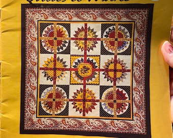 Colchas Sunburst para fazer - Compatível com o conjunto de modelos de patchwork perfeito para modelos de papel no livreto - Marti Michell - 1997