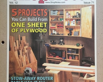 Shop Notes Magazine for Woodworking: Issue 71 September 2003 - 5 Projects from 1 sheet of Plywood   Woodworker's Plans, Designs Instructions