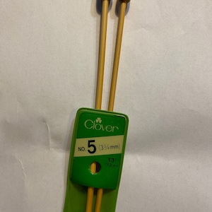 Knitting Needles Size 5 (3.25mm) Bamboo Premium - Clover - 13&quot; long - in original package