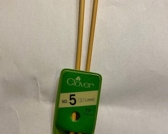 Druty dziewiarskie rozmiar 5 (3,25 mm) bambusowe Premium - koniczyna - 13" długości - w oryginalnym opakowaniu