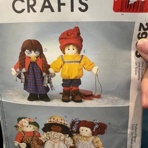 COTH Rag DOLL -  22&quot; Girl and Boy Doll with (Clothing) Wardrobe McCall&#39;s 2993 Vintage Pattern (cut)