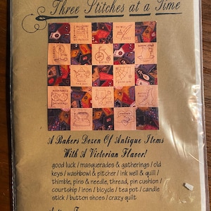 Quilten - Redwork A Bakers Dozen of antieke items met Victoriaanse smaak - Quiltpatroon voor borduursteken - nr. 110199 - blokken 1999