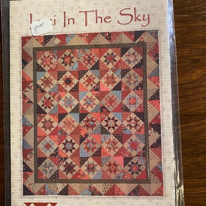 Luci In The Sky -  Stars - Quilt Pattern - Miss Rosie&#39;s Quilt Co. -  2003- Quilt with Stars - Size 72&quot; x 84&quot; Bed