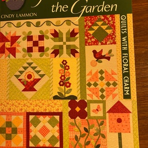 Gathered from the Garden - Quilt Patterns - Cindy Lammon - 2008 - Floral Pieced / Applique Quilt, Templates Designs - Quilting