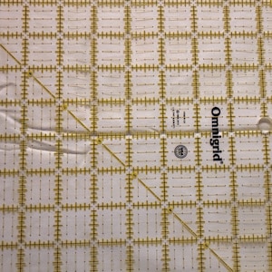12.5" Square Easy Quilting Ruler - Omnigrid - for Hand and Machine Quilting Plastic Marking / Cutting Template for Sewing