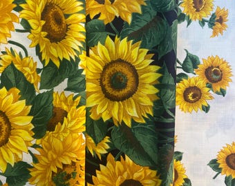 SunFlower Print Fabric with Yellow flowers - Pick Design -  For Quilting, Clothing etc - Joan Messmore - 36" x 44"