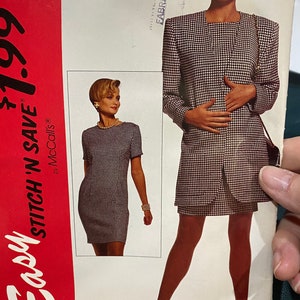Misses Shift Dress & Jacket McCall&#39;s Stitch &#39;N Save 6415 Easy Pattern - Adult Size A (18, 10, 12) Classic Lines - 1993