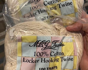 Locker Hooking Twine - 100% Cotton - Use on Graph 'N Latch Rug Canvas - M C G Textiles - 100 Yards - new in package - Latch Hook Crafts