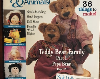 Soft Doll & Animals Magazine - Patterns  - May 2001 - Teddy Bears, Cloth Dolls, Doll Shoes, Hand Puppets - 36 things to make