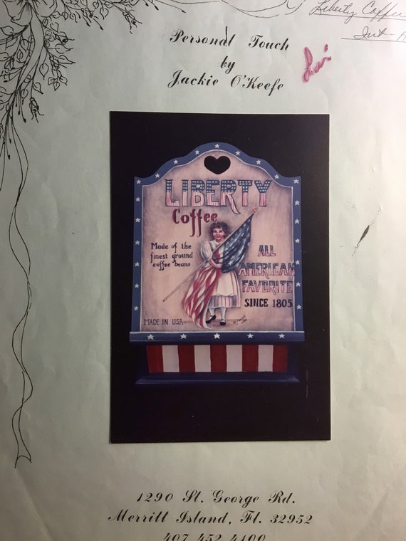Liberty Coffee - Personal Touch American Flag and Girl - Folk Art