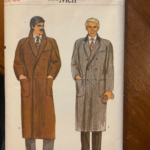 Men&#39;s Dress Overcoat  Vogue  7467 Pattern (uncut) Size 44 - Coat