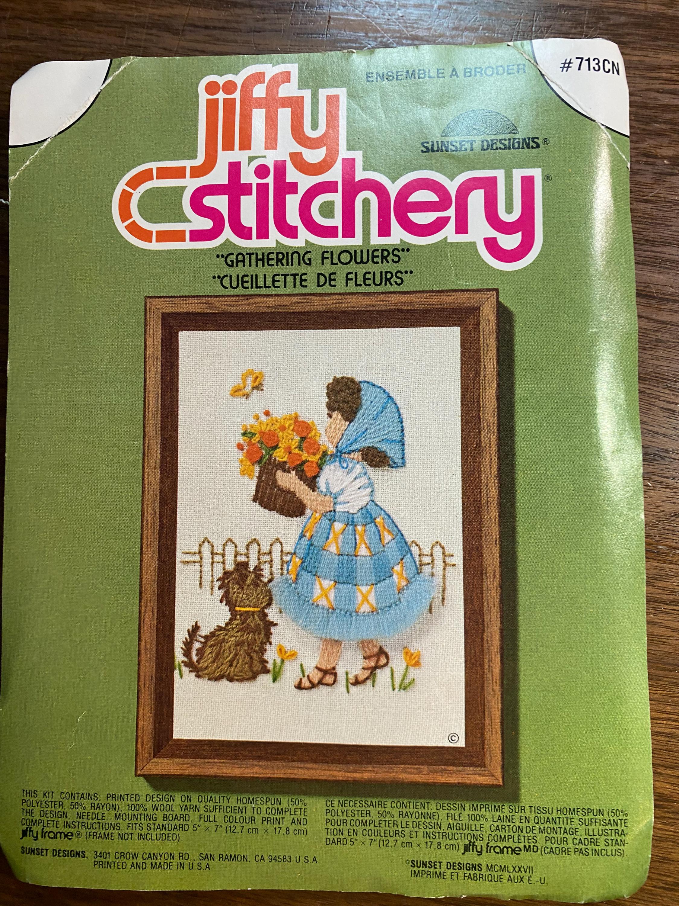 Kit De Broderie Jiffy Stitchery 305 – Années 70, Motif Pois 4x6, Neuf