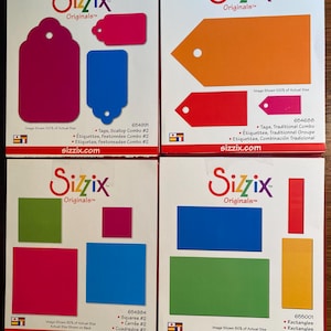 Tag Forme Scegli: Quadrato Rettangolo Sizzix Per Macchina a Rullo Provo Craft - stampa di carta / Creazione di biglietti - Red Die Originals / Bigz