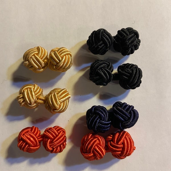 vintage Buttons Double Chinese Knot Ball button 1" long - Choose Color: Red - Black - Beige - New Old Stock - Frog Closure