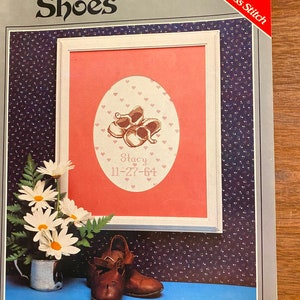 Charted Baby Shoes Designs for Needlepoint Counted Cross Stitch - Embellished Designs - Yours Truly Platinum Series 6203