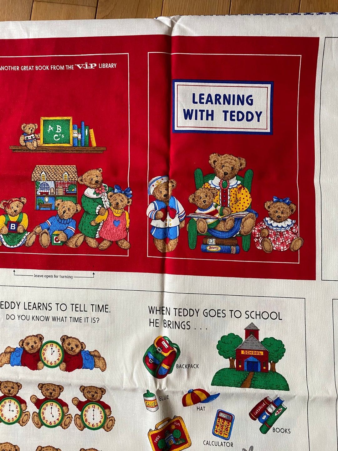 Learning With Teddy Baby Cloth Book Fabric Panels to Sew Etsy