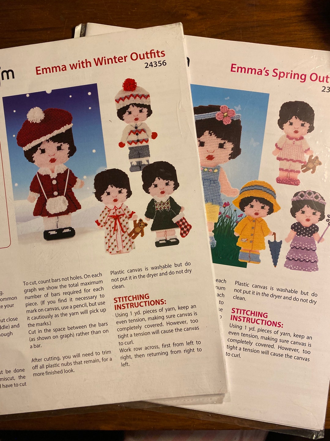 Emma Paper Doll From Plastic Canvas Needlepoint Mary Maxim Doll With