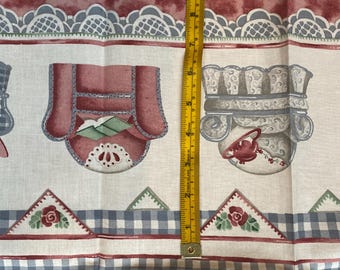 Chair Border  - Daisy Kingdom fabric -  36" long x 44" wide - by Kathy - Grey Checked