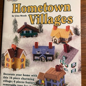 Hometown Village Houses Plastic Canvas Needlepoint - Gina Woods - 2007 - Projects  Patterns, Instructions