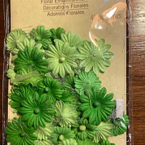 Recuerdos Adornos de flores 3D de papel -Tonos Verdes 36 flores, Reserva de chatarra, Elaboración de papel, Álbumes de fotos, Suministro para fabricación de tarjetas