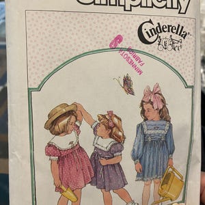 Child's / Girl's Cinderella Collection Sewing Dress Pattern Simplicity 7980.  Size 3 - 4 - 5 - 1987 - unused