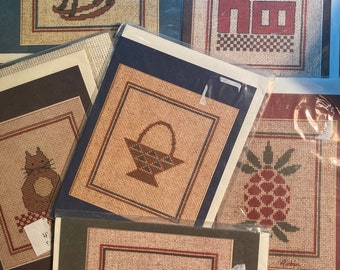 Pick Basket, Cat, House, Pineapple, Rocking Horse, Watermelon - Robin Rowe -  Counted Cross Stitch Chart - 1983/4 MPR Associates