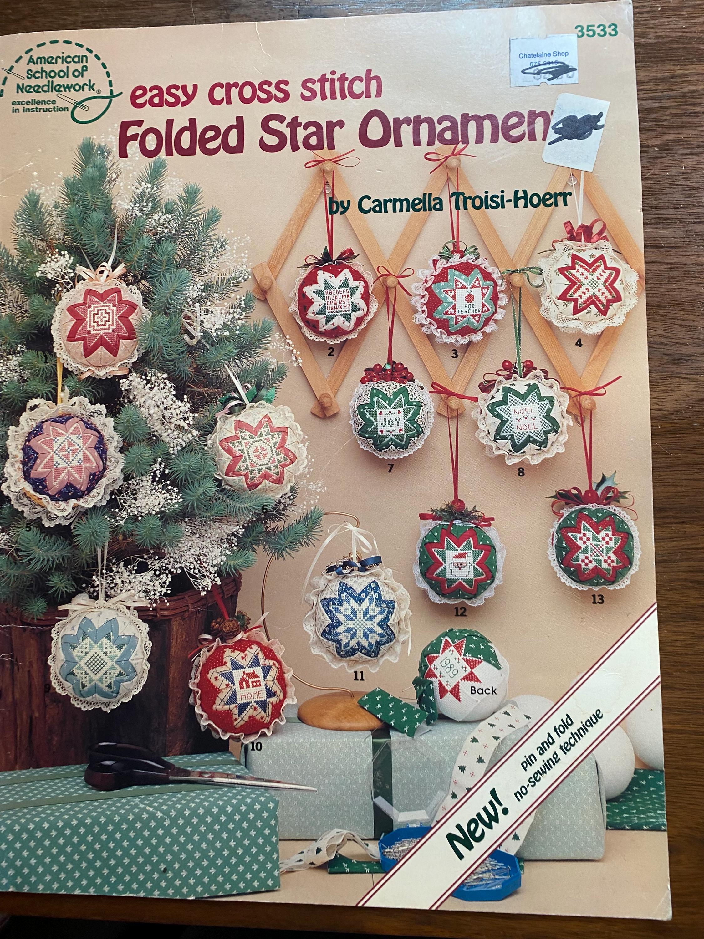 折り畳み星飾り クロスステッチ クリスマスオーナメント - カーメラ