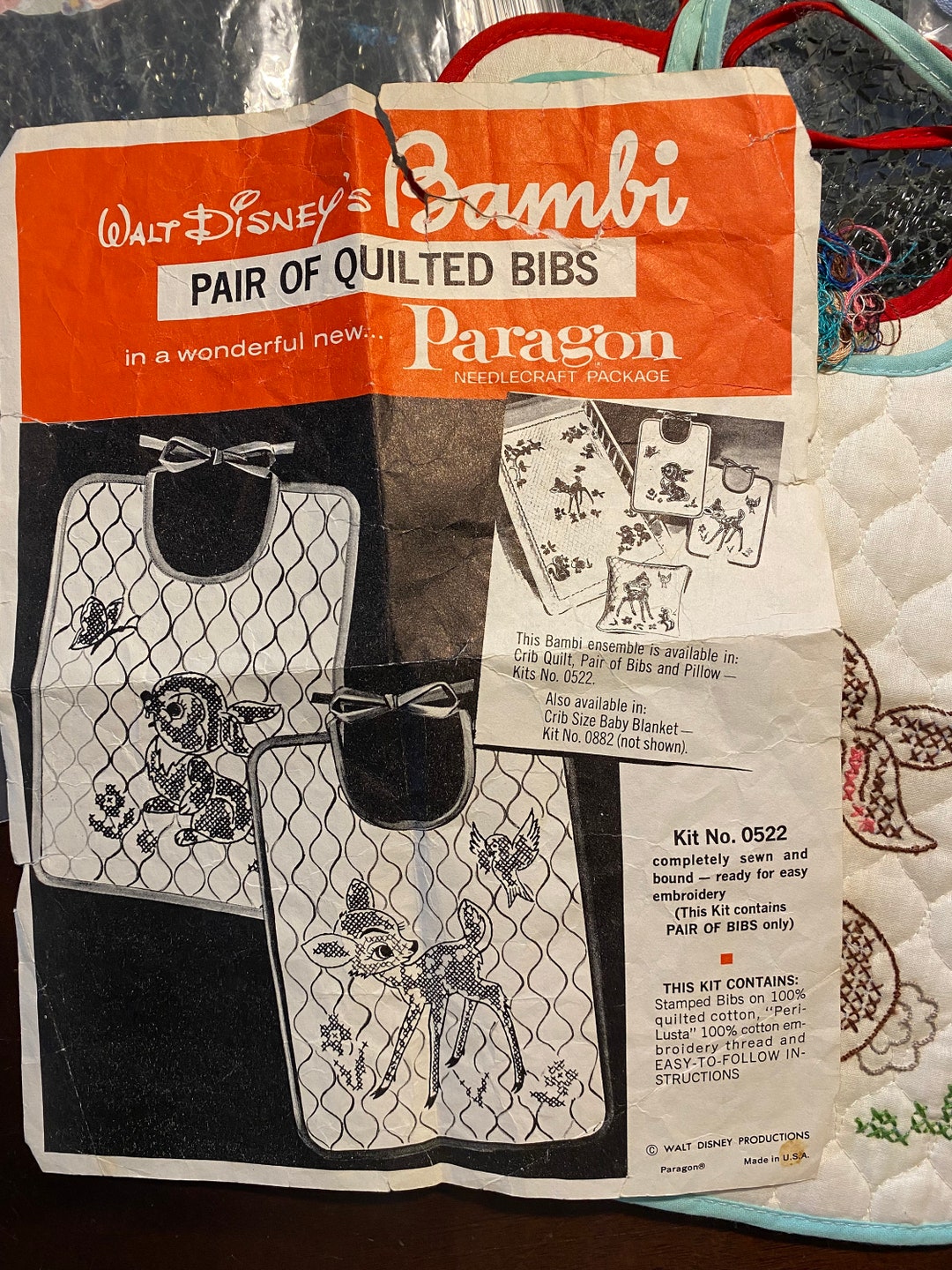 Bambi & Thumper Rabbit Disney Baby Bib Kit Paragon 0522 Cross Stitch ...