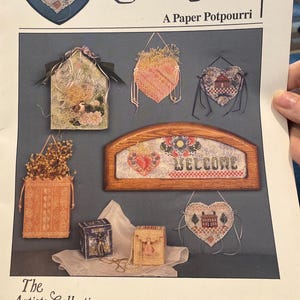 A Paper Potpourri - Perforated Paper - Pat Thode - 1992 - Heart Strings Artists Collection - Counted Thread Cross Stitch Chart