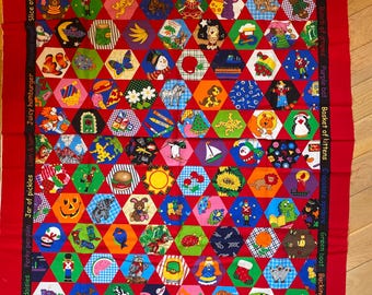 El mundo que nos rodea - Panel de tela para colcha o almohada, listo para coser, 84 x 109 cm - Colorido - Dreamspinners