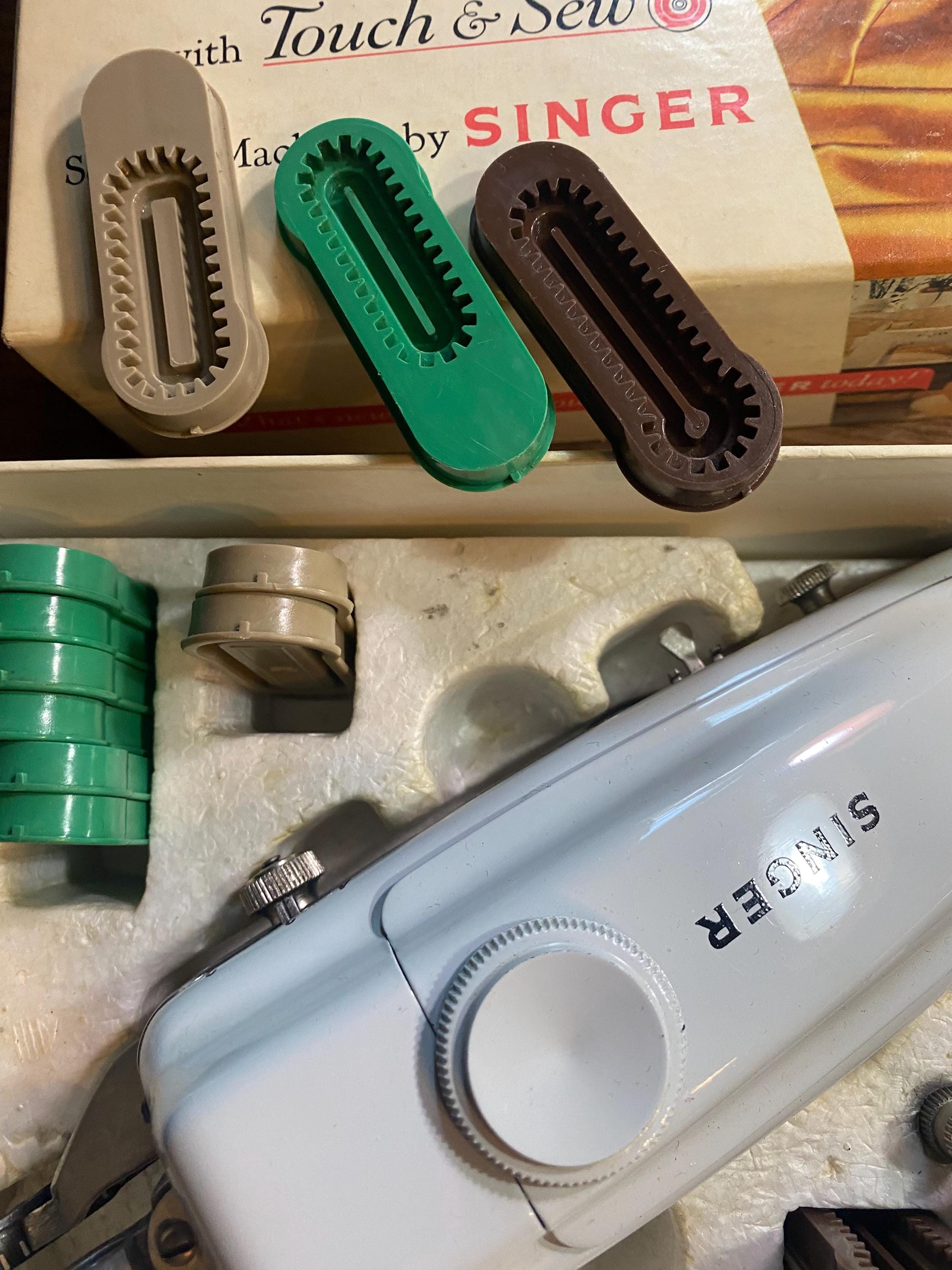 Singer Sewing Machine Attachments Original Box, Choose: Buttonholer ...