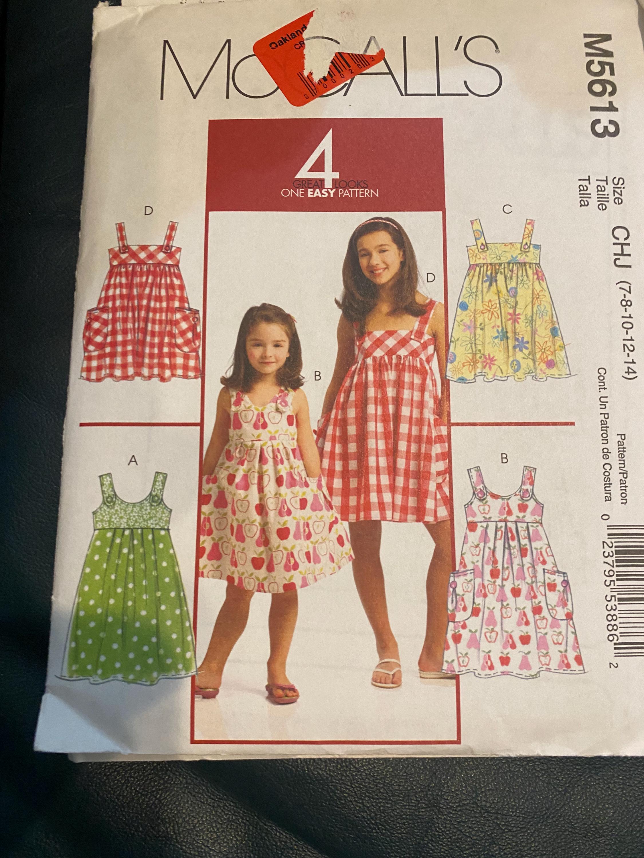Dress / Top (4 Great Looks One Easy Pattern) Girls - Pattern - Mccall's ...
