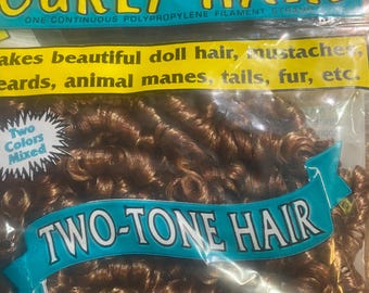 Puppen Haar / Bart / Mähnen / Schwänze Paket Lockiges Haar (Herbst & Erdbeerbraun) ungeöffnet - Puppenzubehör - 140 ml