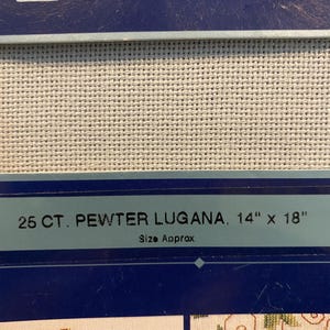 Pewter Lugana Blue Grey Cloth - Zweigart Counted Thread Cross Stitch Fabric, Aida 25 count 1 pc 14&quot; x 18&quot;