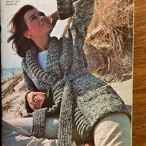 Fashions for the Family Sweaters Women, Men and Children - Bernat #214 - Pullover / Button Front Cardigans, Vest etc Patterns   -1974