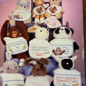 Bibs Booties and Bonnets Needlework Leaflet - Cross My Heart 166 -Melinda -  Counted Thread Cross Stitch Chart - 1998
