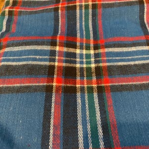 Tartan  Plaid  fabric Blue / Red / Green / Black -  34&quot; x 46&quot; wide