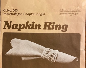 Servettring Nålspets Broderikit - Modell 4 - Dontelle - 1977 - Enkelt Nybörjarprojekt
